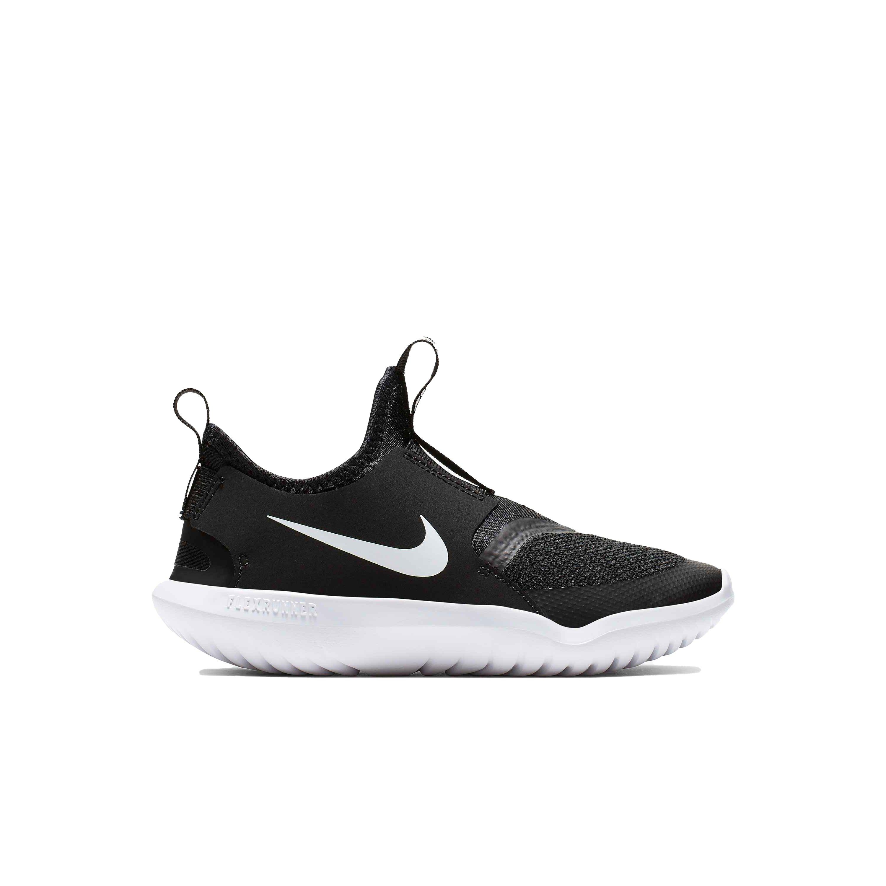 Nike Flex Runner Black White Preschool Boys Running Shoe Hibbett